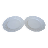 Set of 2 fruit motif plates P. Deshoulières in Limoges porcelain