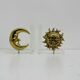Vintage bookends sun and moon lucite and brass, 1970s
