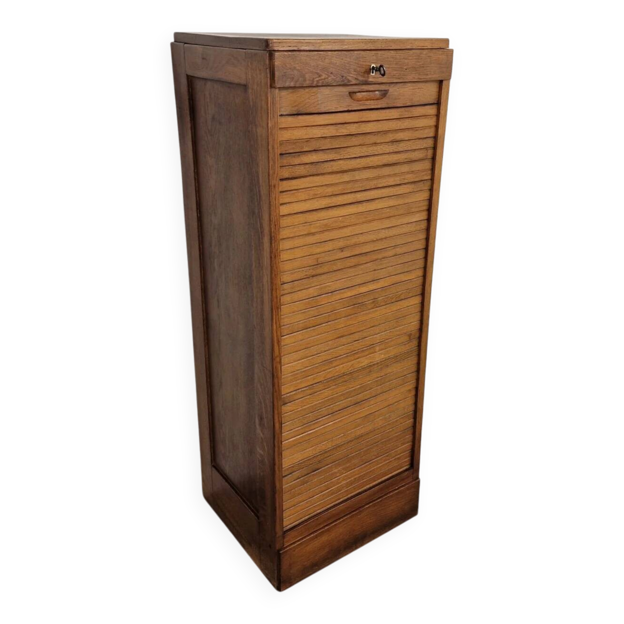 Vintage large oak shutter cabinet | 1930s