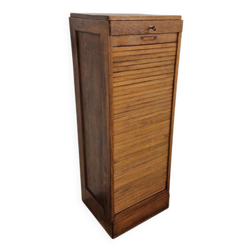 Vintage large oak shutter cabinet | 1930s
