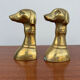 Dog bookends, solid brass, 1970s.