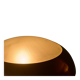 Art Deco table lamp in patinated copper, brass, and satin glass from the 1950s.