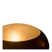 Art Deco table lamp in patinated copper, brass, and satin glass from the 1950s.