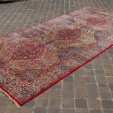Handmade persian carpet kirman 373 x 178