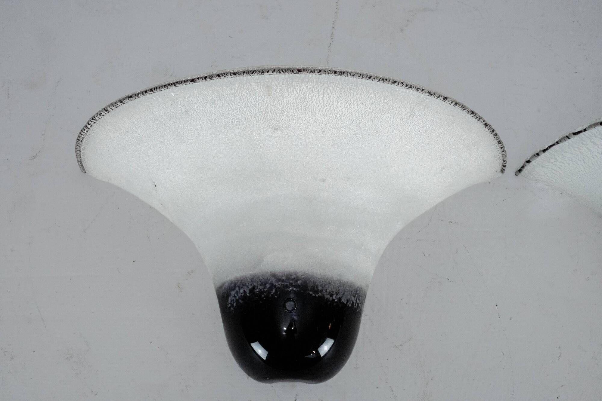 Pair of Large Labeled Barbini Murano Glass Wall Sconces. Italy 1970s