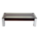 Vintage Italian coffee table with a smoked glass top and chrome structure.
