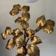 Large golden leaf wall lamp vintage design 70s