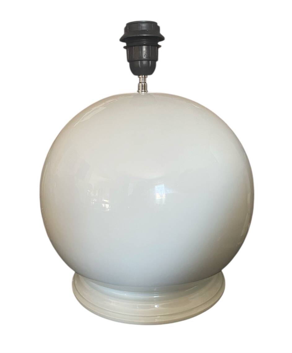 White porcelain lamp with a modern shade, 1970.