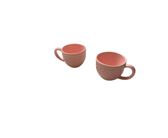 Set of 2 coffee cups Geneviève Lethu Model rice grain 1984 | Selency