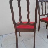 6 vintage art deco Louis VX leather wood chairs