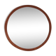 Round vintage Scandinavian mirror in teak - 60s - 47.5x47.5cm