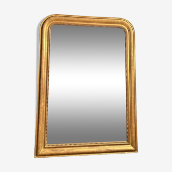 Miroir ancien Louis-Philippe doré à la feuille d’or 116,5cm/86cm