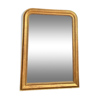 Miroir ancien Louis-Philippe doré à la feuille d’or 116,5cm/86cm