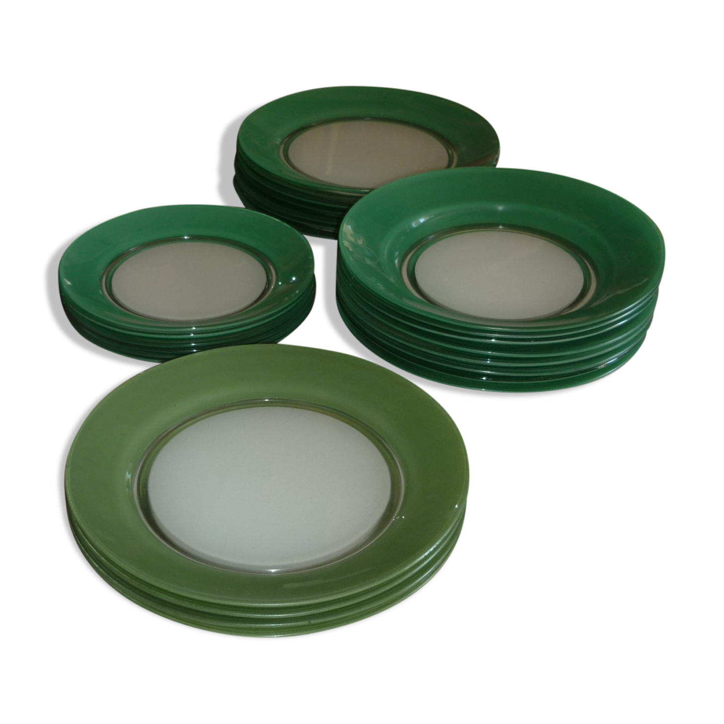 Assiettes Duralex vintage vertes