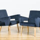 Ensemble de 2 fauteuils en velours de jitona, années 60