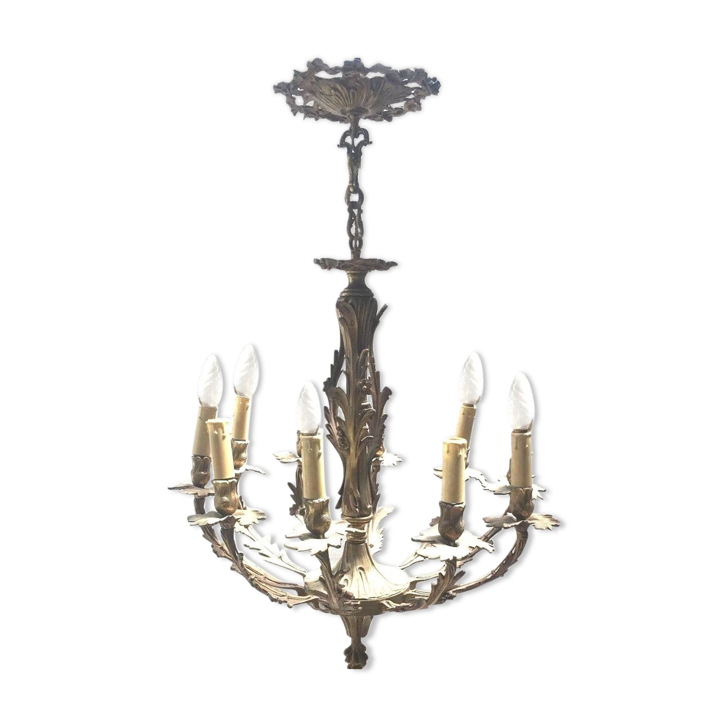 Chandelier style Louis XV solid bronze