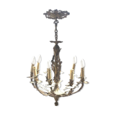 Lustre de style Louis XV en bronze massif