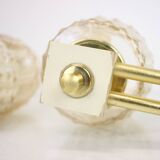 1970s Pair of Two Wall Lamps with Glass Shades, Czechoslovakia