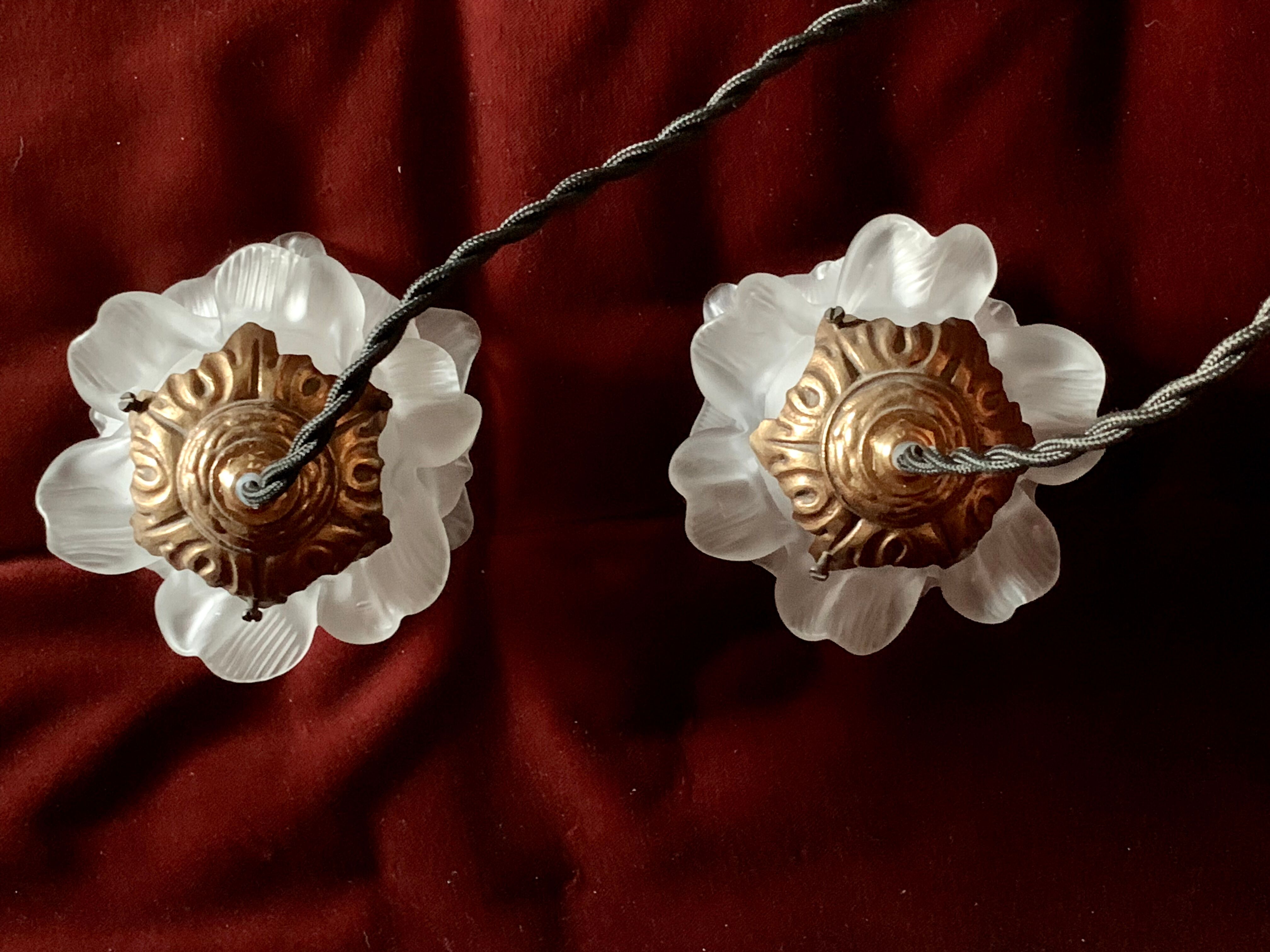 Duo of walking roses glasses Art Deco