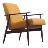 Fauteuil Henryk Lis en tweed jaune 1960