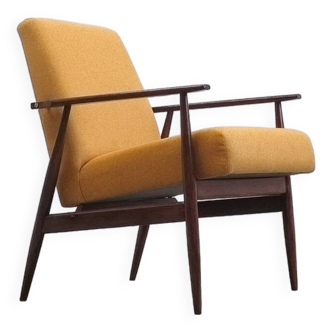 Henryk Lis armchair in yellow tweed 1960
