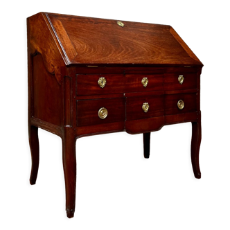 Bureau de pente en acajou massif d’époque Louis XV XVIII eme siècle