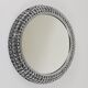 Round Wall Mirror in Bakalowits Style with Faceted Crystal & Chrome Lighting, 1960s