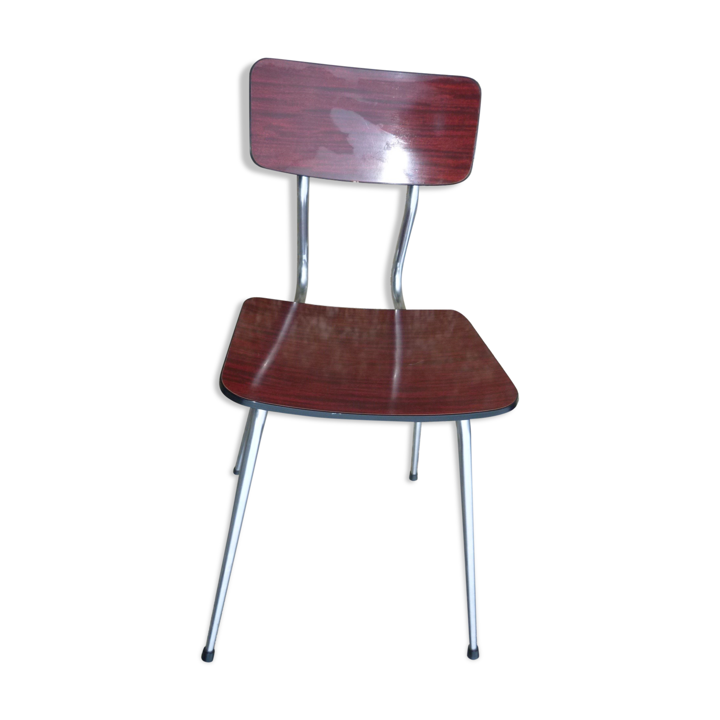 Red-brown marbled formica chair