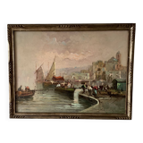 Oil on canvas "Italian Port"