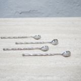 Série de 4 cuillères à moka vintage en métal argenté