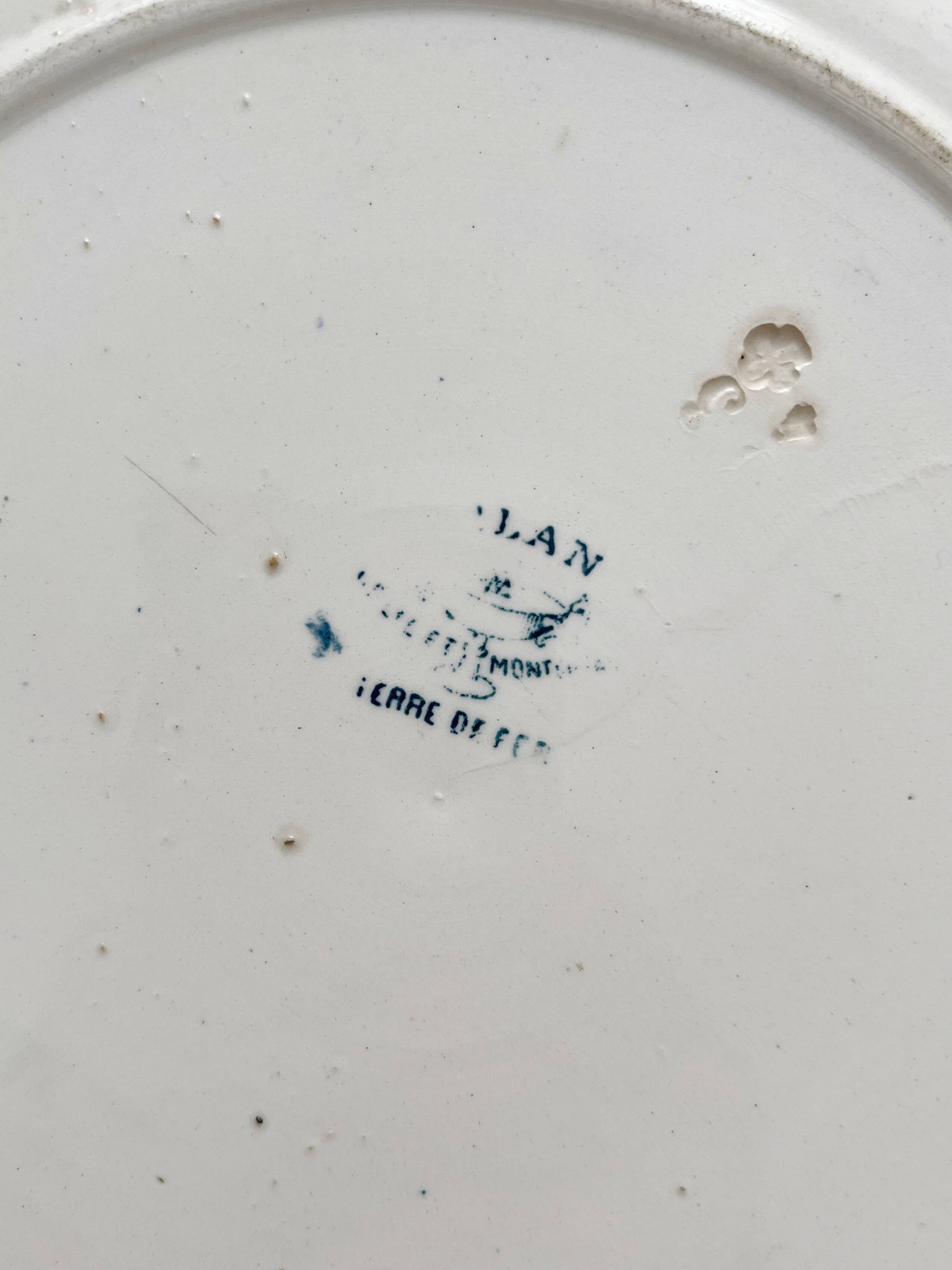 Round ironstone dish "Milan" Creil and Montereau