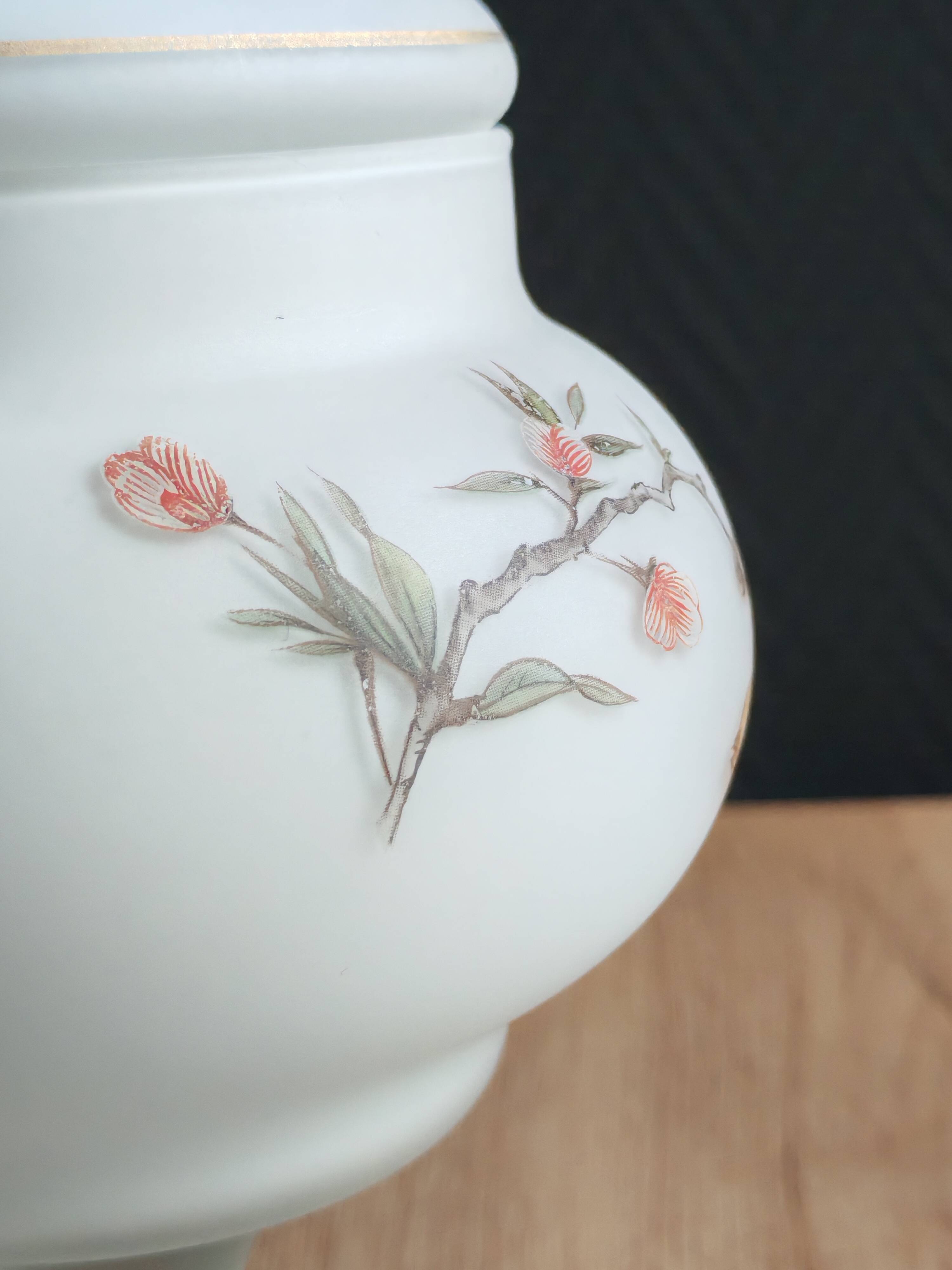 Vintage opaline glass footed bonbonnière