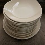BHV product 6 flat plates and a free-form ivory dish 1960