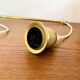 Adjustable Brass and Wicker Arc Sconce