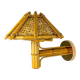 Rattan bamboo wall light with woven wicker shade, Italy, 1960s