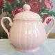 Vintage pink ceramic sugar bowl made by Salins France
