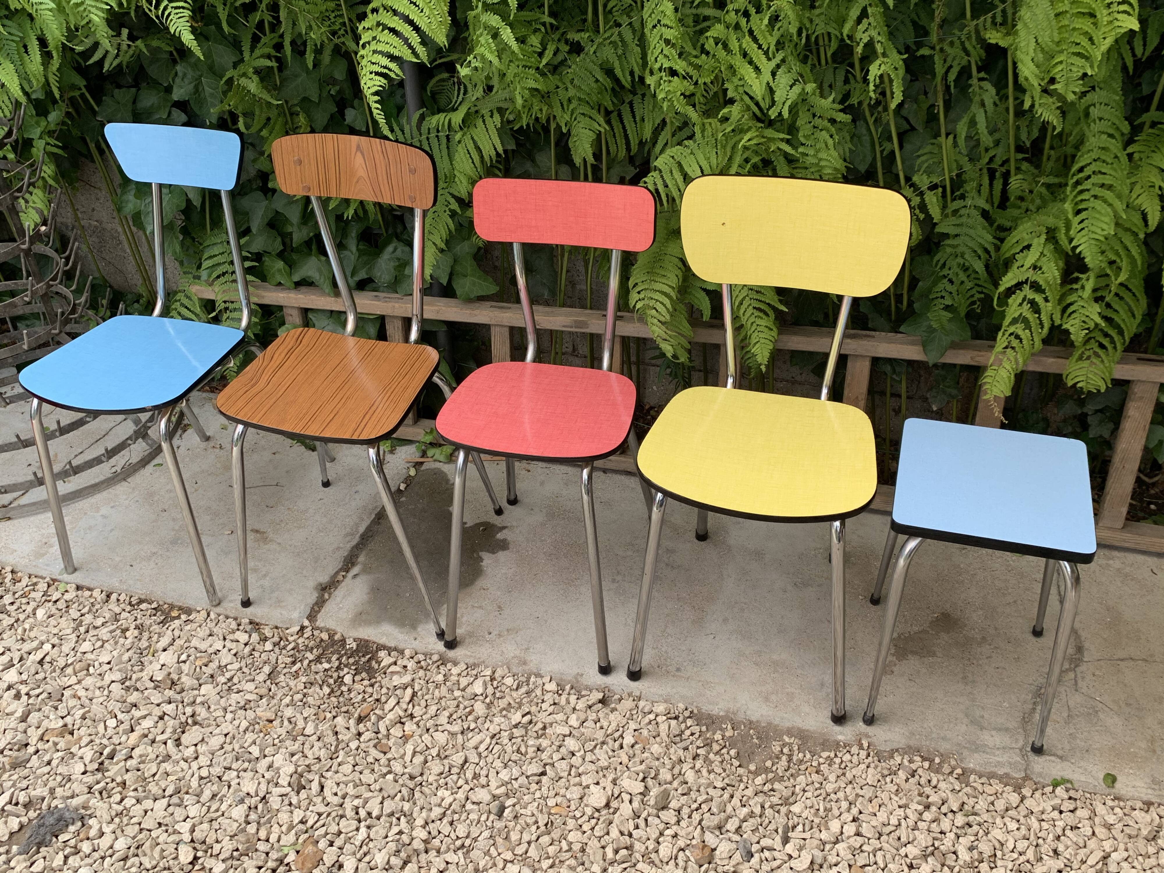 Mismatched formica chairs