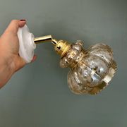 Vintage amber frosted glass tulip wall light
