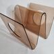 Magazine rack by Michel Dumas for Roche Bobois, smoked plexiglass, 1970s.