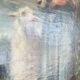 Oil painting on panel of a shepherdess with lambs after J.B. Hofner X