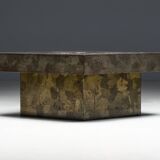 Table basse brutaliste en acier, France, années 1970
