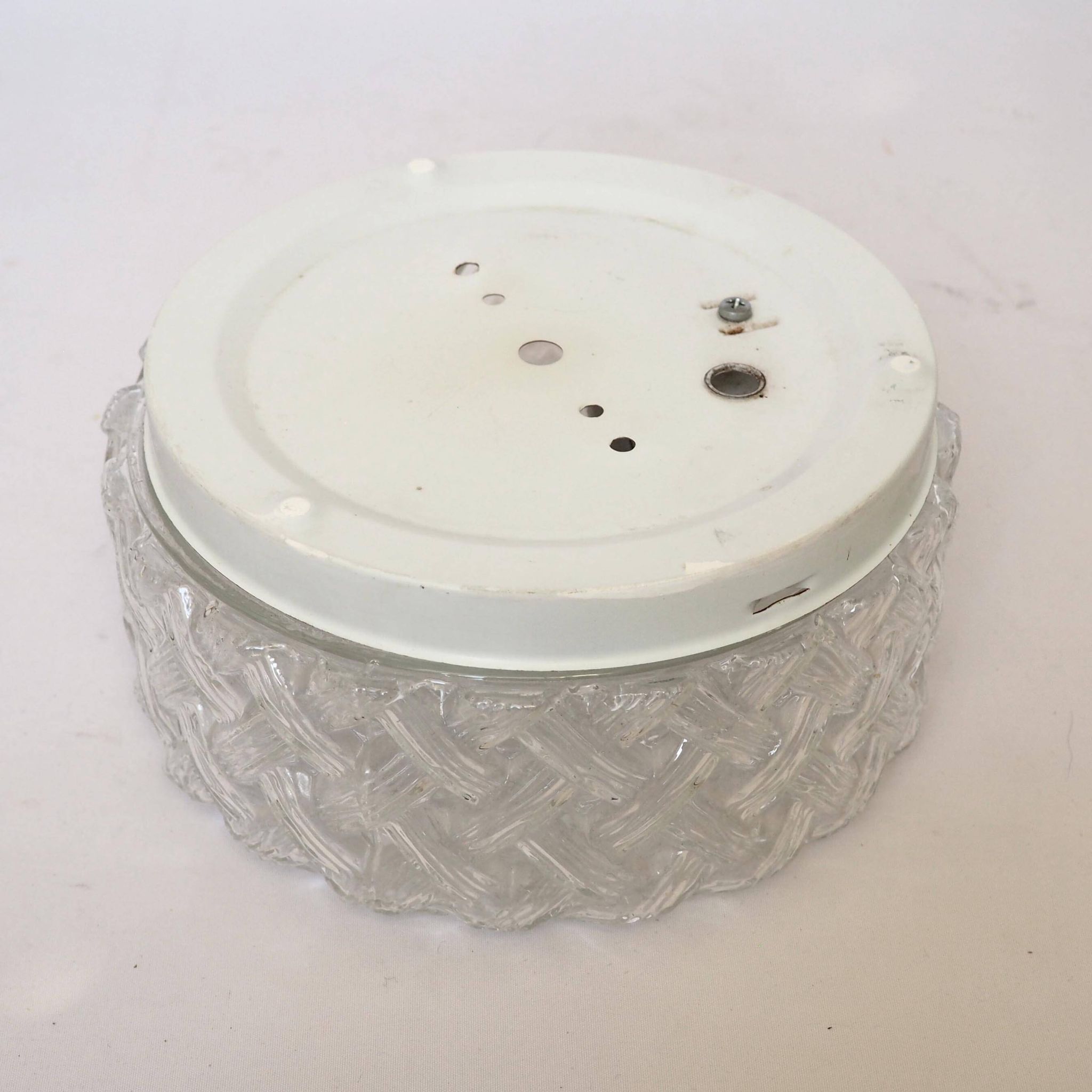 Applique plafonnier verre motif tressé