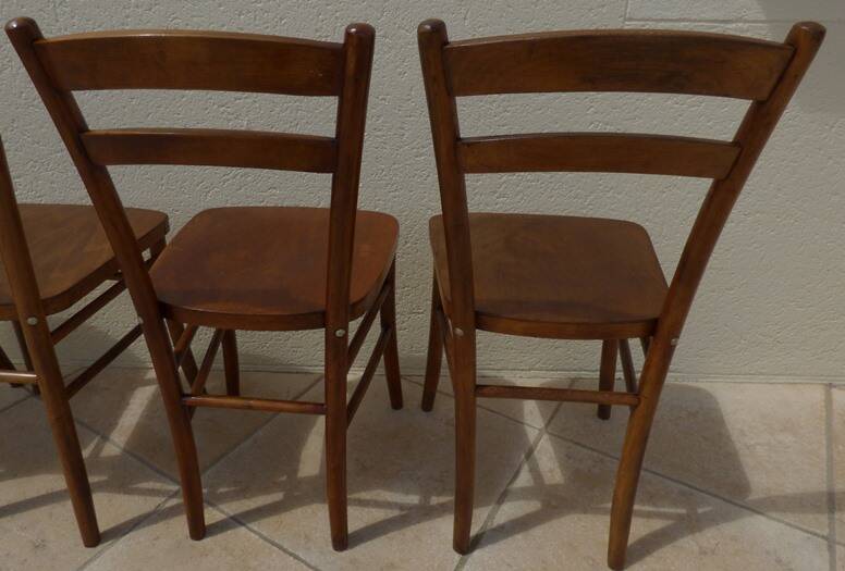 4 Lutherrma brand bistro chairs in their patinas – Very good condition