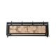Vintage wall-mounted coat rack in steel, brass and ceramic