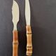 Bamboo handle cheese knives.