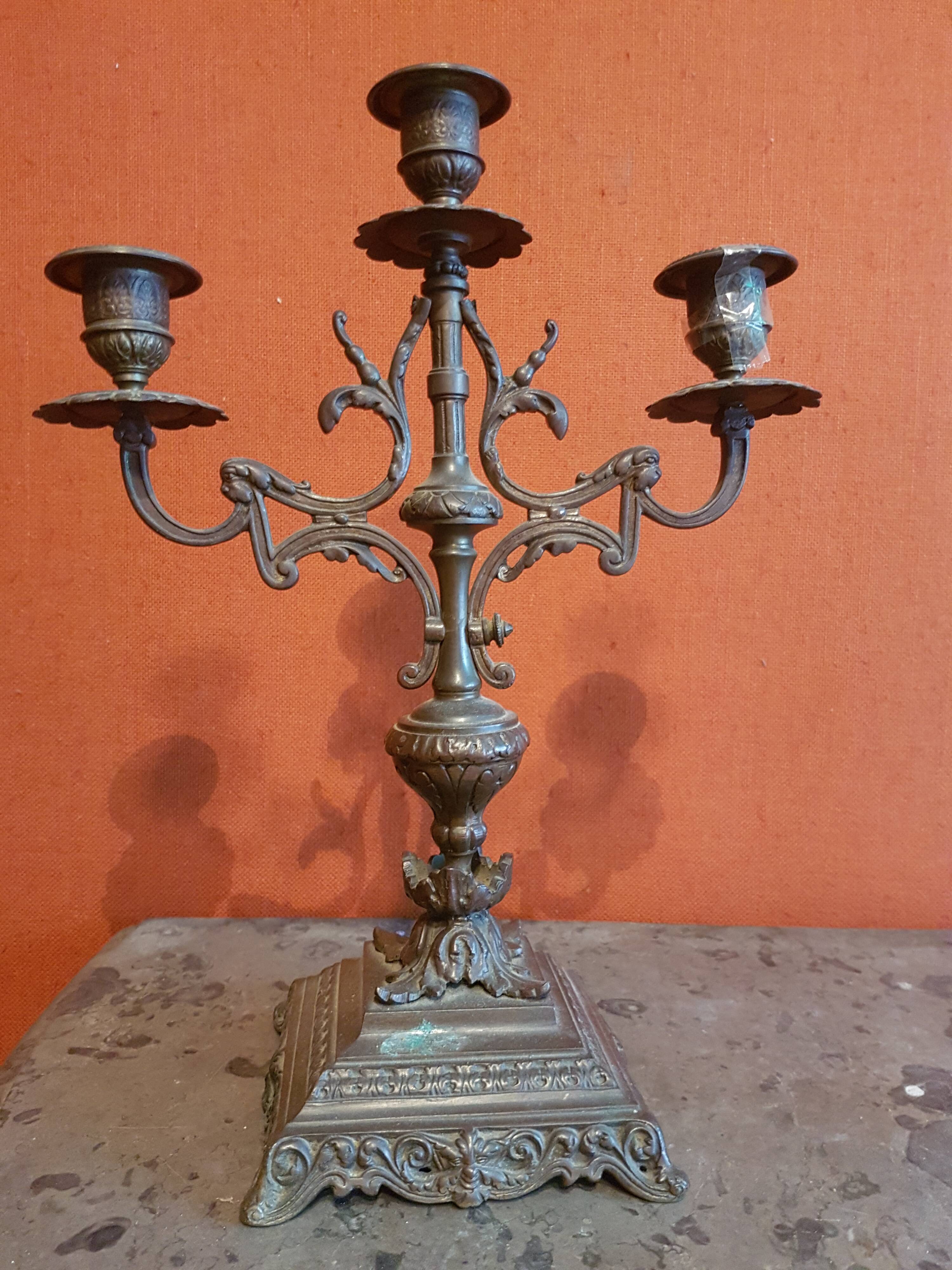 Paire de chandeliers en bronze Selency