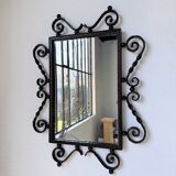 Brutalist wrought iron mirror 1940