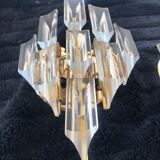 Pair of Venini sconces 1970 golden structure