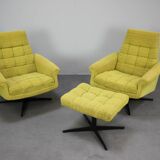 Mid-century Pair of Armchairs Stool by Morávek a Munzar, 1968s, czsk