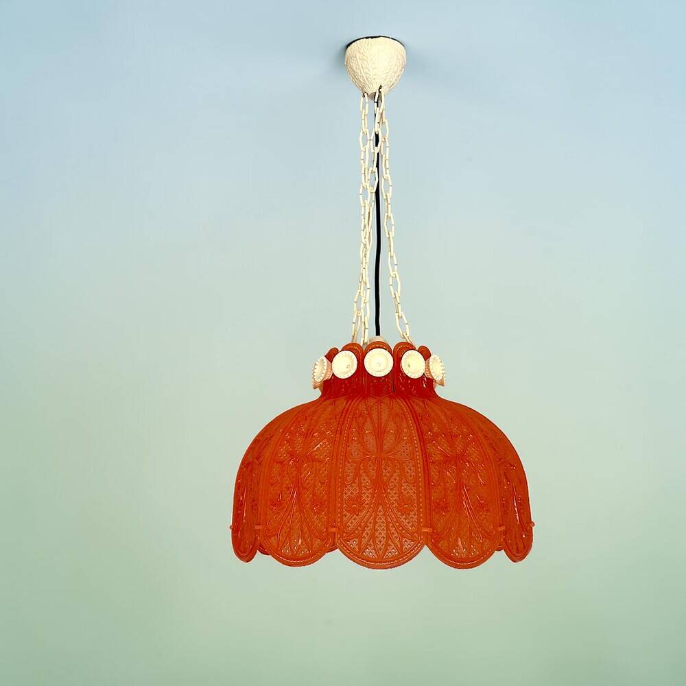 Red acrylic lace hanging light chandelier